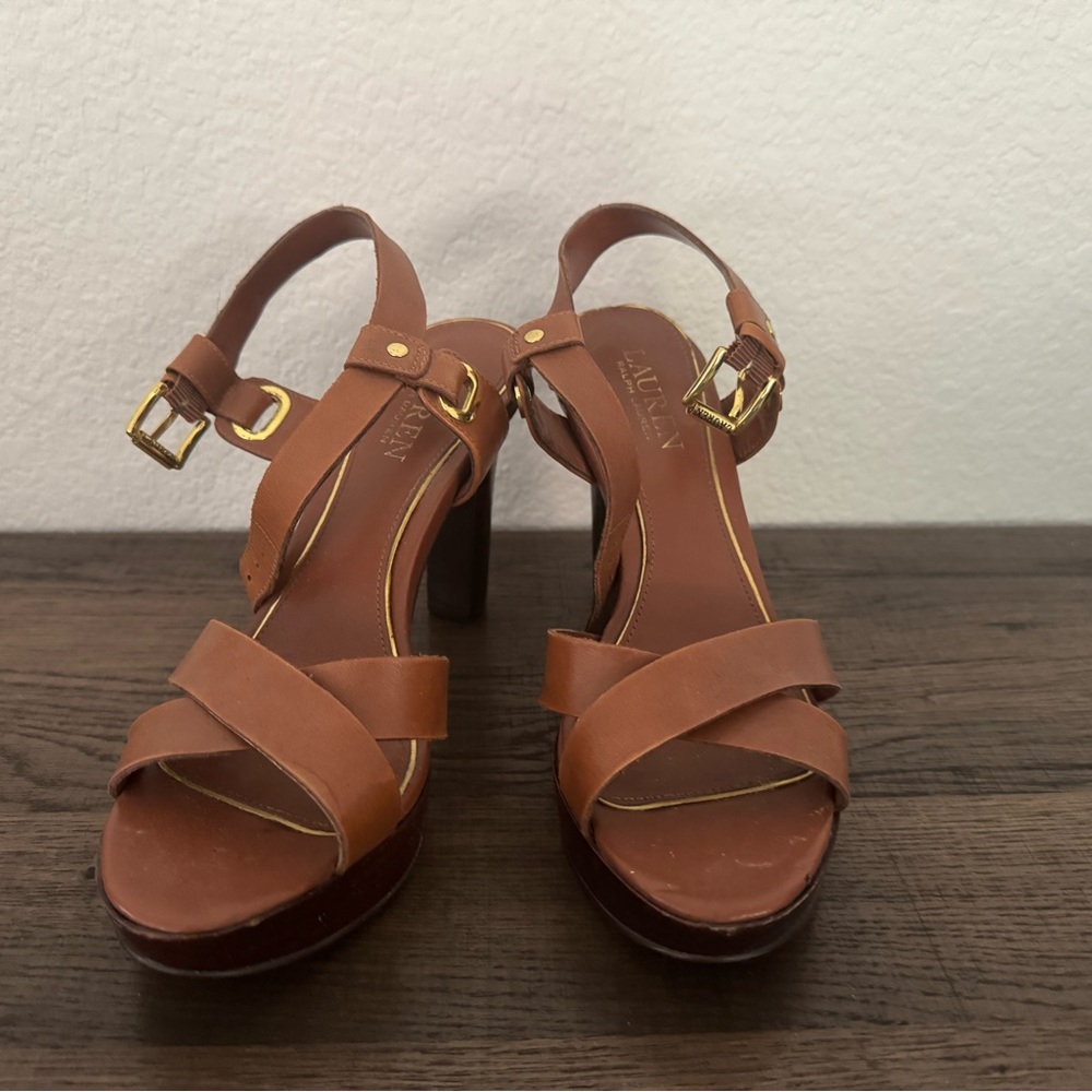 Ralph Lauren Brown Leather Women's Heels